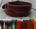 Bracelet Homme en cuir double tour Gravé