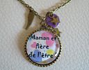 Collier pendentif cabochon Maman