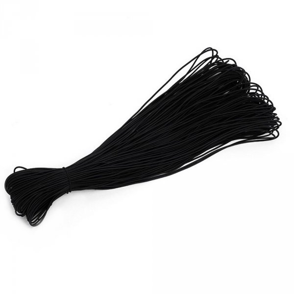 100 mètres Élastique rond 2.5 mm Noir