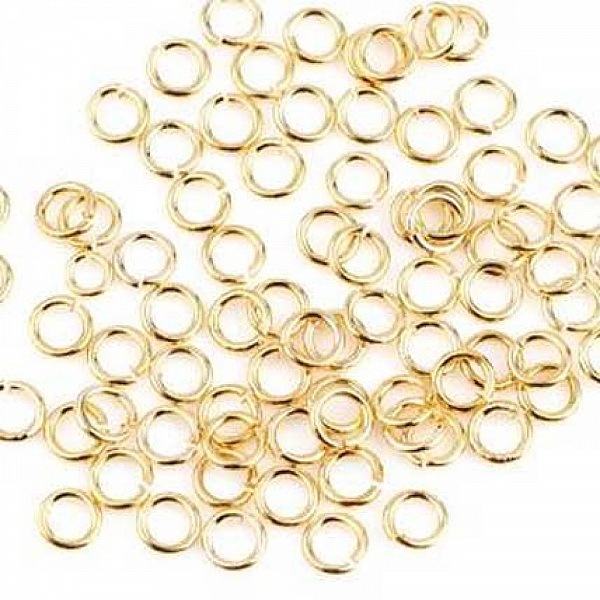 10 Anneaux de Jonction 04 mm Ouverts Plaqu&eacute; Or N&deg;02