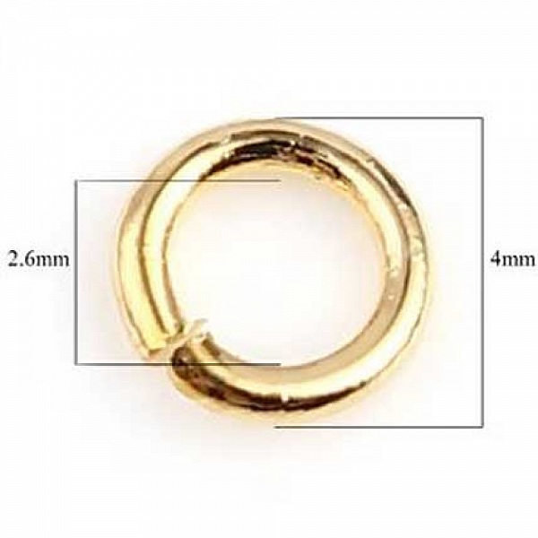 10 Anneaux de Jonction 04 mm Ouverts Plaqu&eacute; Or N&deg;02