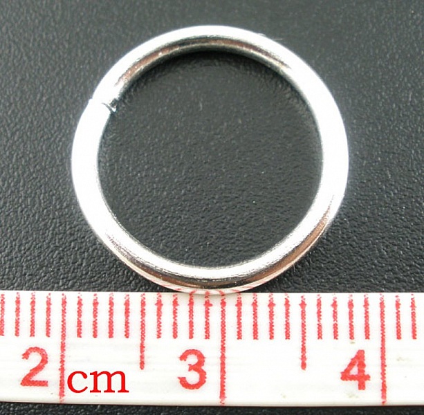 10 Anneaux de jonction &eacute;pais ouvert 16 mm Argent
