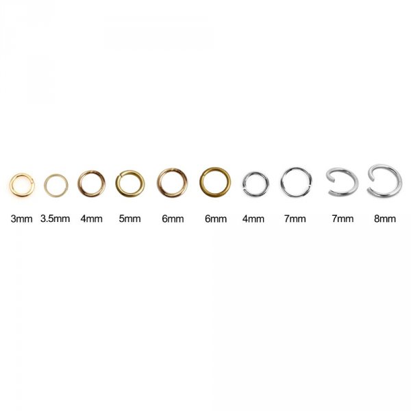 10 Anneaux de jonction ouvert 08 mm Inoxydable