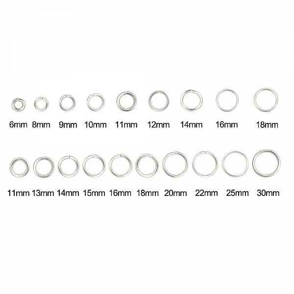 10 Anneaux de jonction ouvert 09 mm Inoxydable