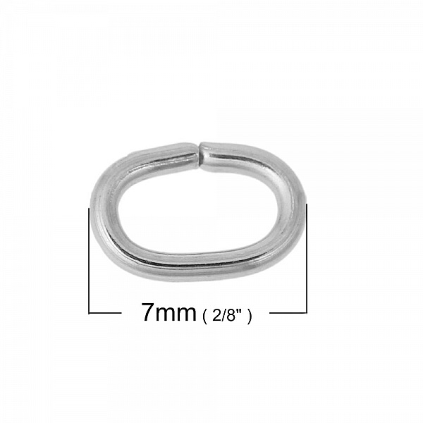 10 Anneaux de jonction ovale ouvert 07 X 5 mm Inoxydable