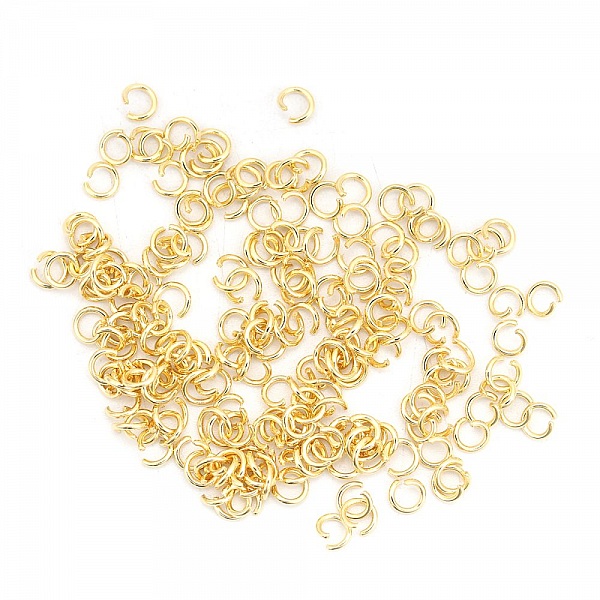 10 Anneaux de jonction ouvert 04 mm Inoxydable dor&eacute; N&deg;02