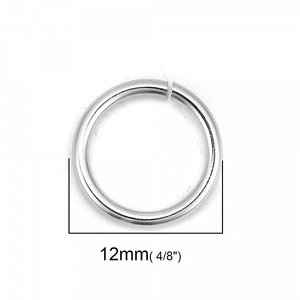 10 Anneaux de jonction ouvert 12 mm Inoxydable