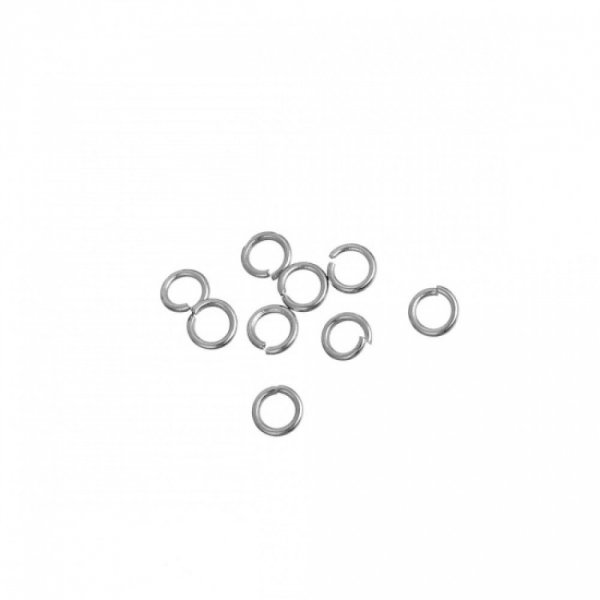 10 Anneaux de jonction ouvert 03 mm Inoxydable argent