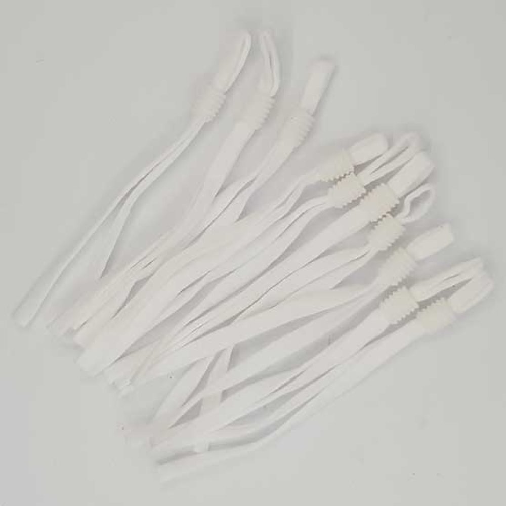 10 Bandes élastiques cordon Blanc avec Boucle Réglable attache pour Masque. N°02.