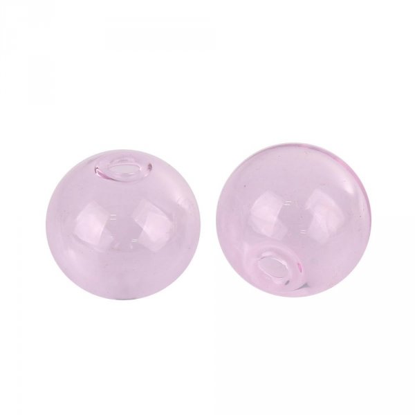 10 Boules en verre ronde de 12mm Rose &agrave; remplir
