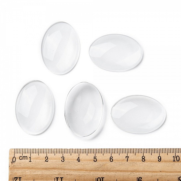 10 Cabochons Ovales 25 x 35 mm en verre loupe transparent N&deg;20