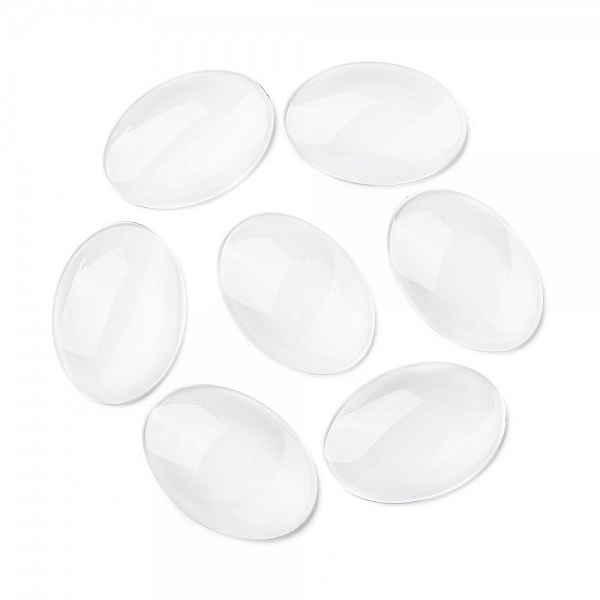 10 Cabochons Ovales 25 x 35 mm en verre loupe transparent N&deg;20
