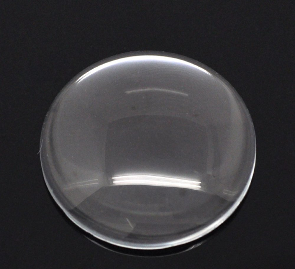 10 Cabochons Ronds 30 mm en verre Loupe transparent N°13