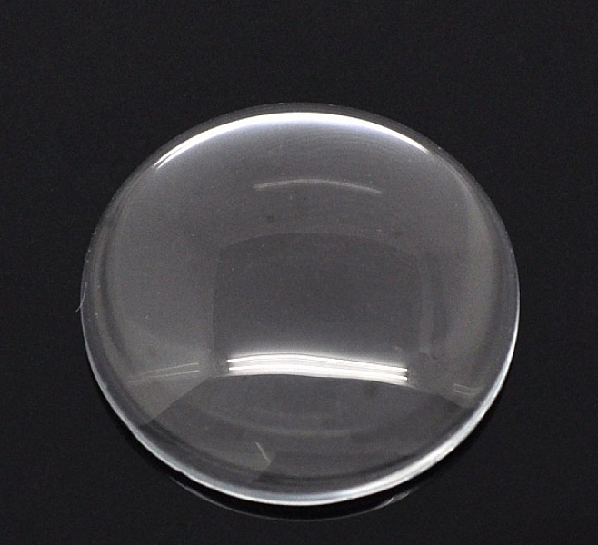 10 Cabochons Ronds 30 mm en verre Loupe transparent N&deg;13