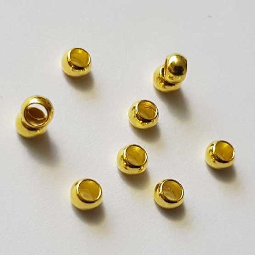 10 Perles à écraser de 2 mm doré