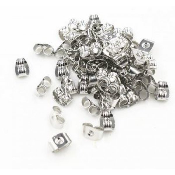 10 Poussoirs Boucles d'oreilles argent Vieilli