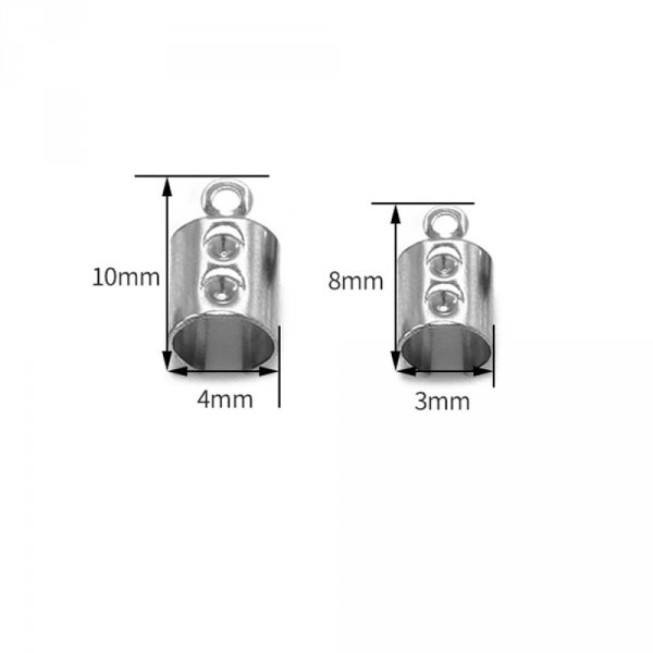 10 embouts &agrave; coller &eacute;craser pincer plier 2mm x 8mm en acier inoxydable