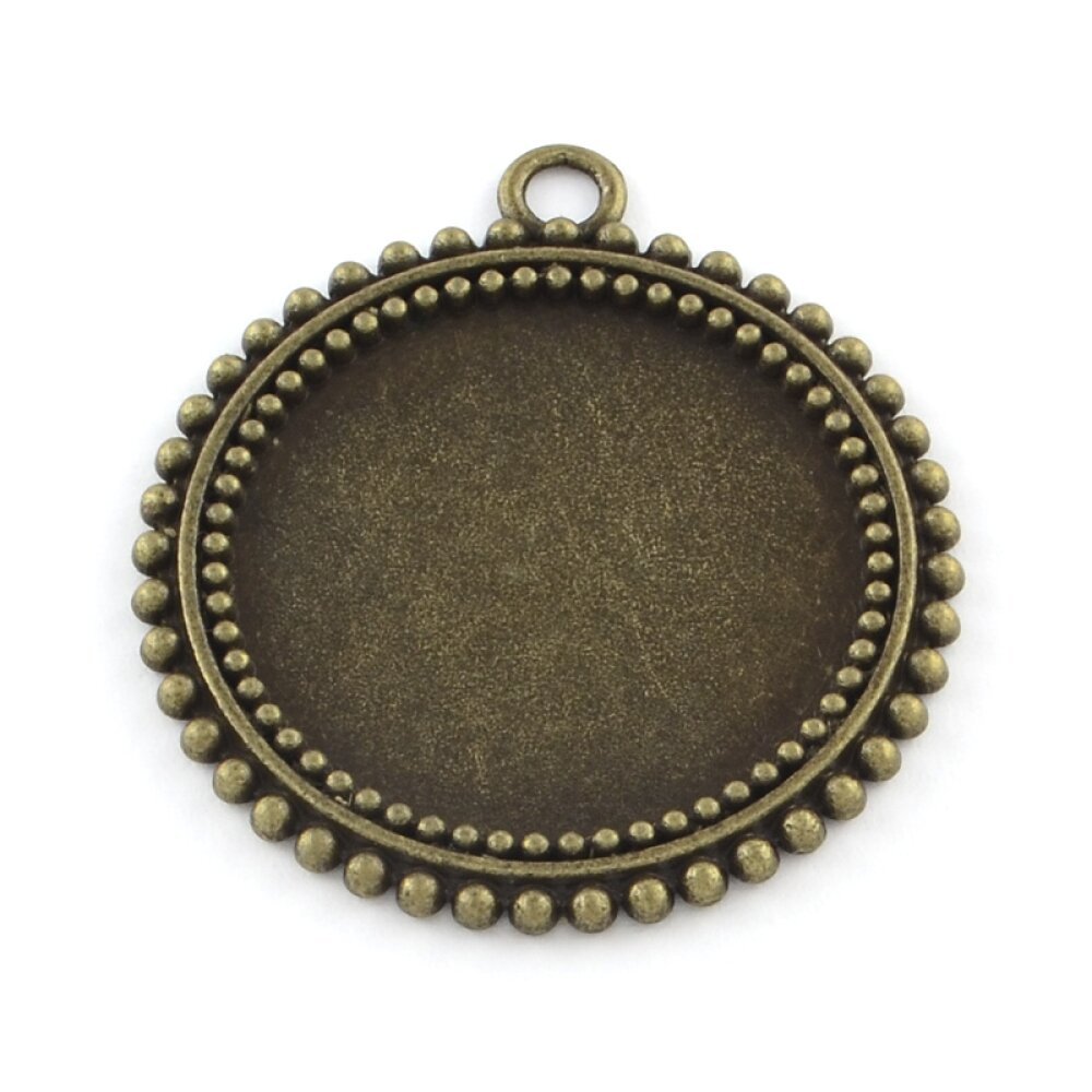 10 supports cabochons de 25mm bronze, pendentifs cabochons 31AB