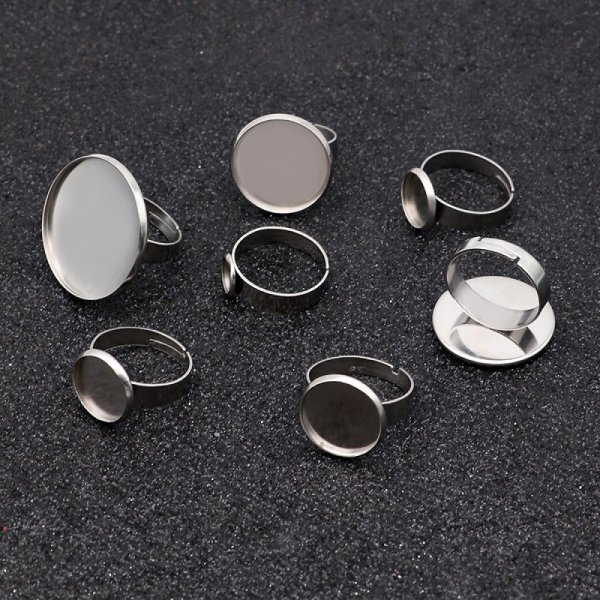 10 supports cabochons bague de 10 mm Argent N&deg;04