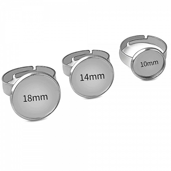 10 supports cabochons bague de 20 mm Argent N&deg;04