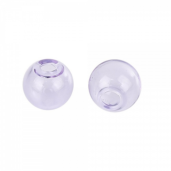 1 Boule en verre ronde &agrave; remplir de 12mm Violet