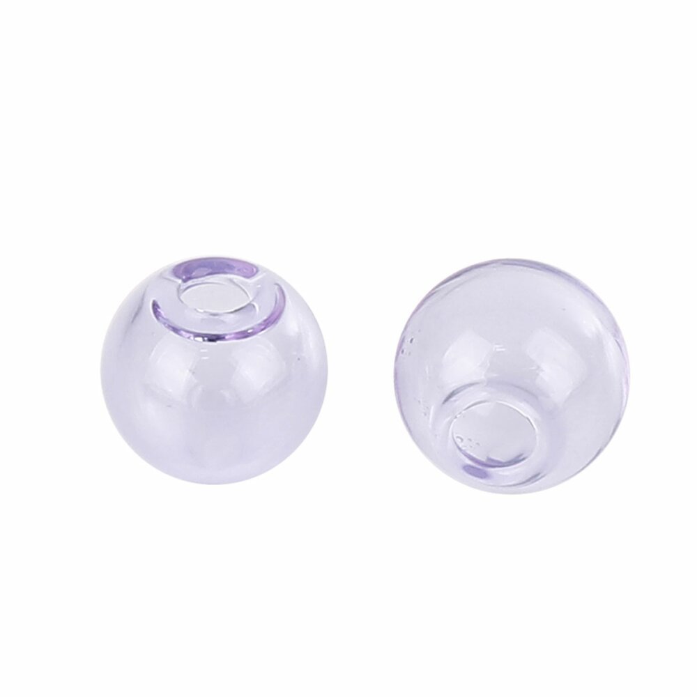 1 Boule en verre ronde à remplir de 16mm Violet