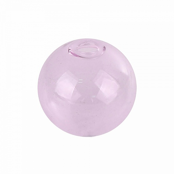 1 Boule en verre ronde &agrave; remplir de 12mm Rose