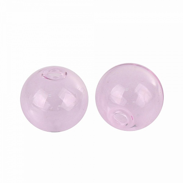 1 Boule en verre ronde de 16mm Rose &agrave; remplir