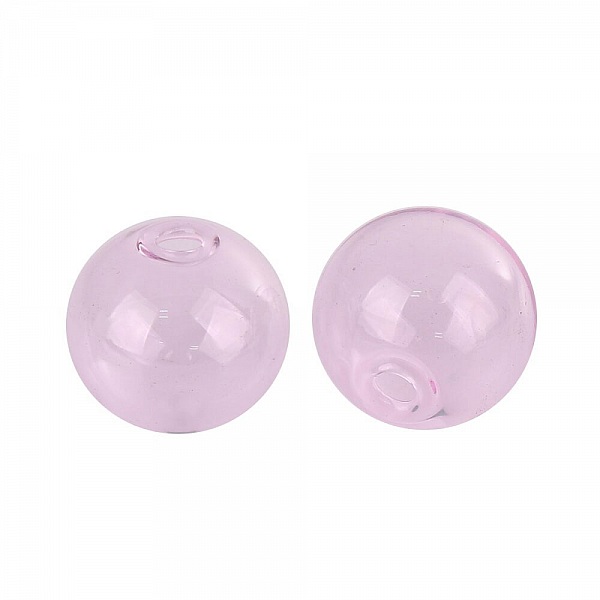 1 Boule en verre ronde de 20mm Rose &agrave; remplir