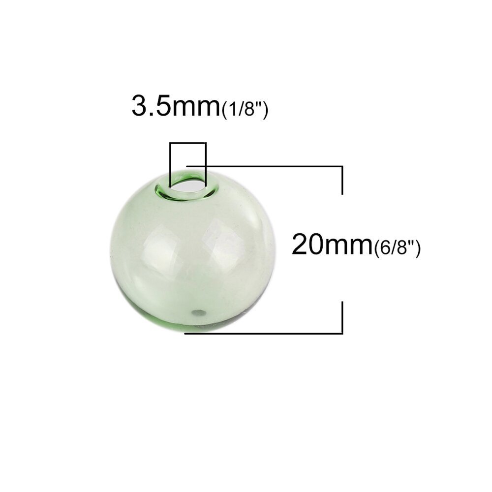 1 Boule en verre ronde de 20mm Vert à remplir