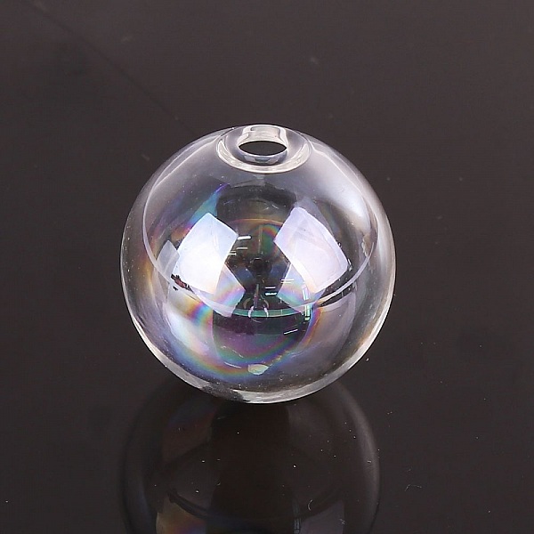 1 Boule en verre ronde &agrave; remplir de 25mm AB Transparent