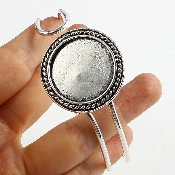 1 Bracelet support cabochon + 1 cabochon verre 25mm N&deg;03