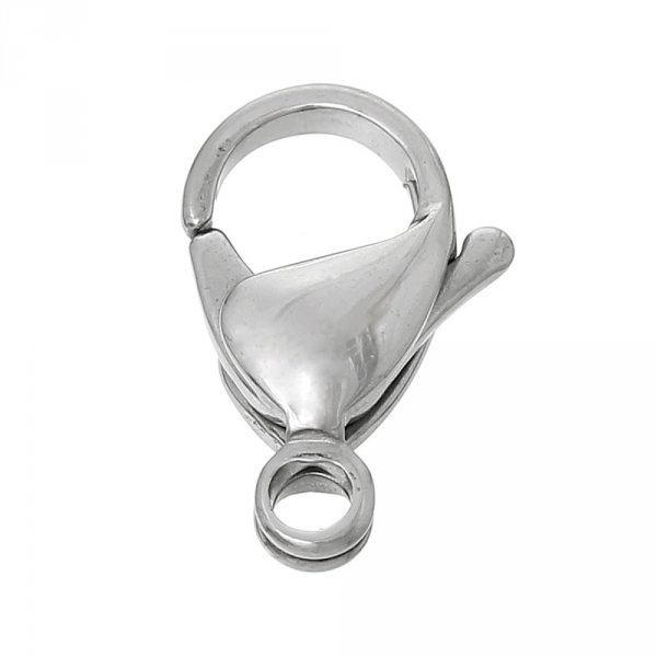 1 Fermoir Acier Inoxydable Mousqueton 15 x 9 mm