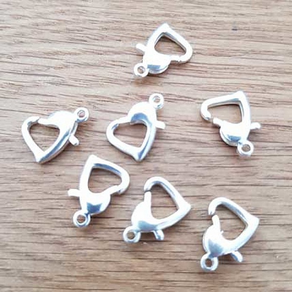 1 Fermoir Mousqueton c&oelig;ur 13 mm