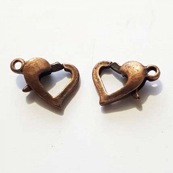 1 Fermoir Mousqueton c&oelig;ur 13 mm