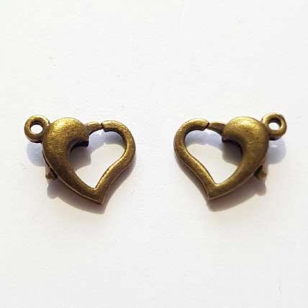 1 Fermoir Mousqueton c&oelig;ur 13 mm