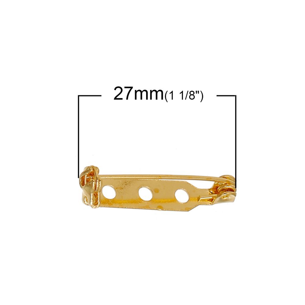 1 Support Broche 27mm  N°01 Doré