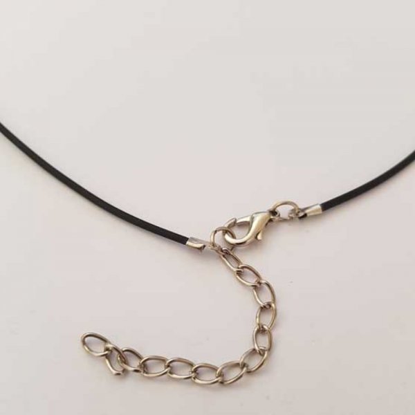 1 collier tour de cou 48 cm pvc rond 1.5 mm fermoir mousqueton