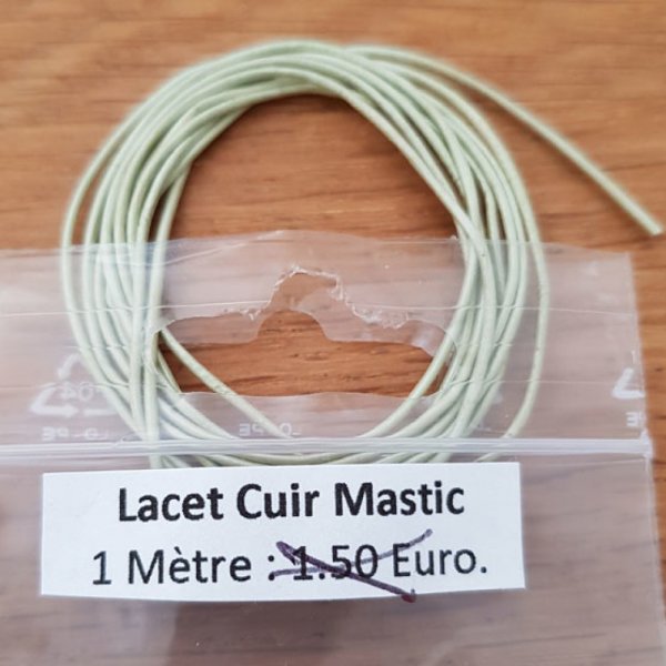 1 m&egrave;tre Cordon rond cuir lisse Mastic 1 mm