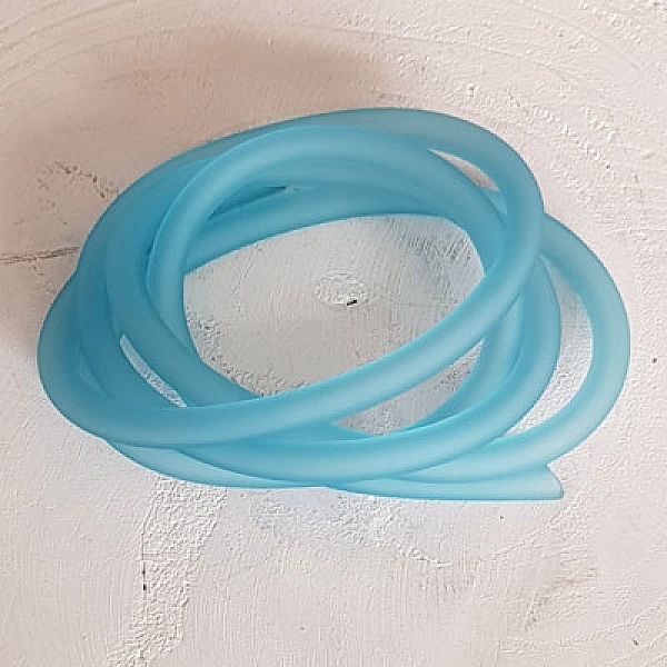1 m&egrave;tre cordon Pvc Creux 6,5 mm Aquamarine 2