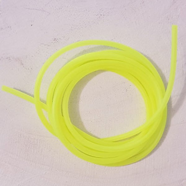 1 m&egrave;tre de cordon pvc creux de 2 mm Jaune Fluo.