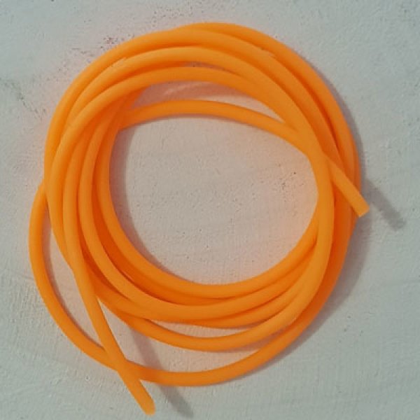 1 m&egrave;tre de cordon pvc creux de 2 mm Orange Fluo.