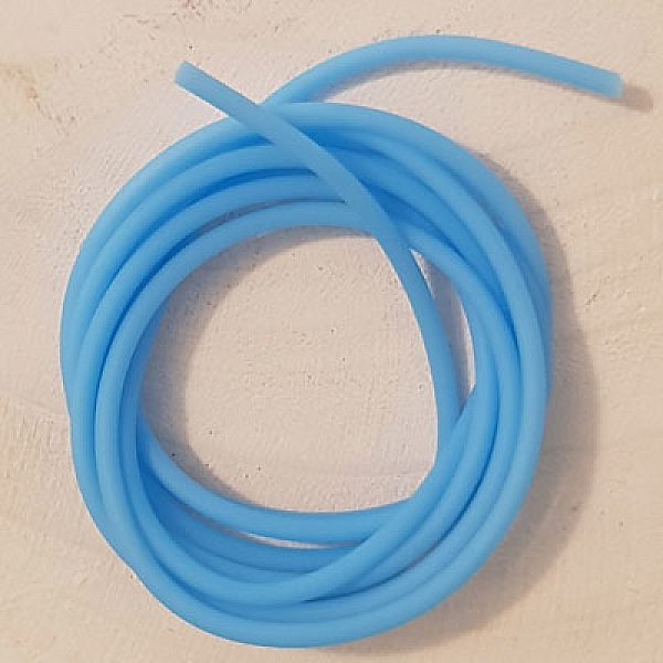 1 m&egrave;tre de cordon pvc creux de 2 mm Turquoise.