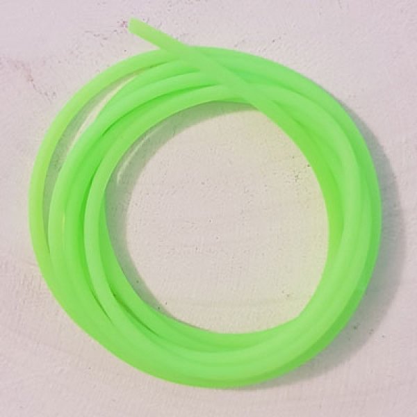 1 m&egrave;tre de cordon pvc creux de 2 mm Vert Fluo.