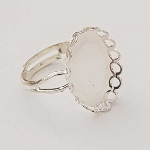 1 support bague cabochon de 20 mm Argent N&deg;21
