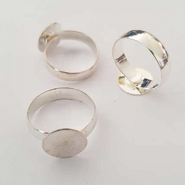 1 support bague ronde de 14 mm Argent N&deg;25