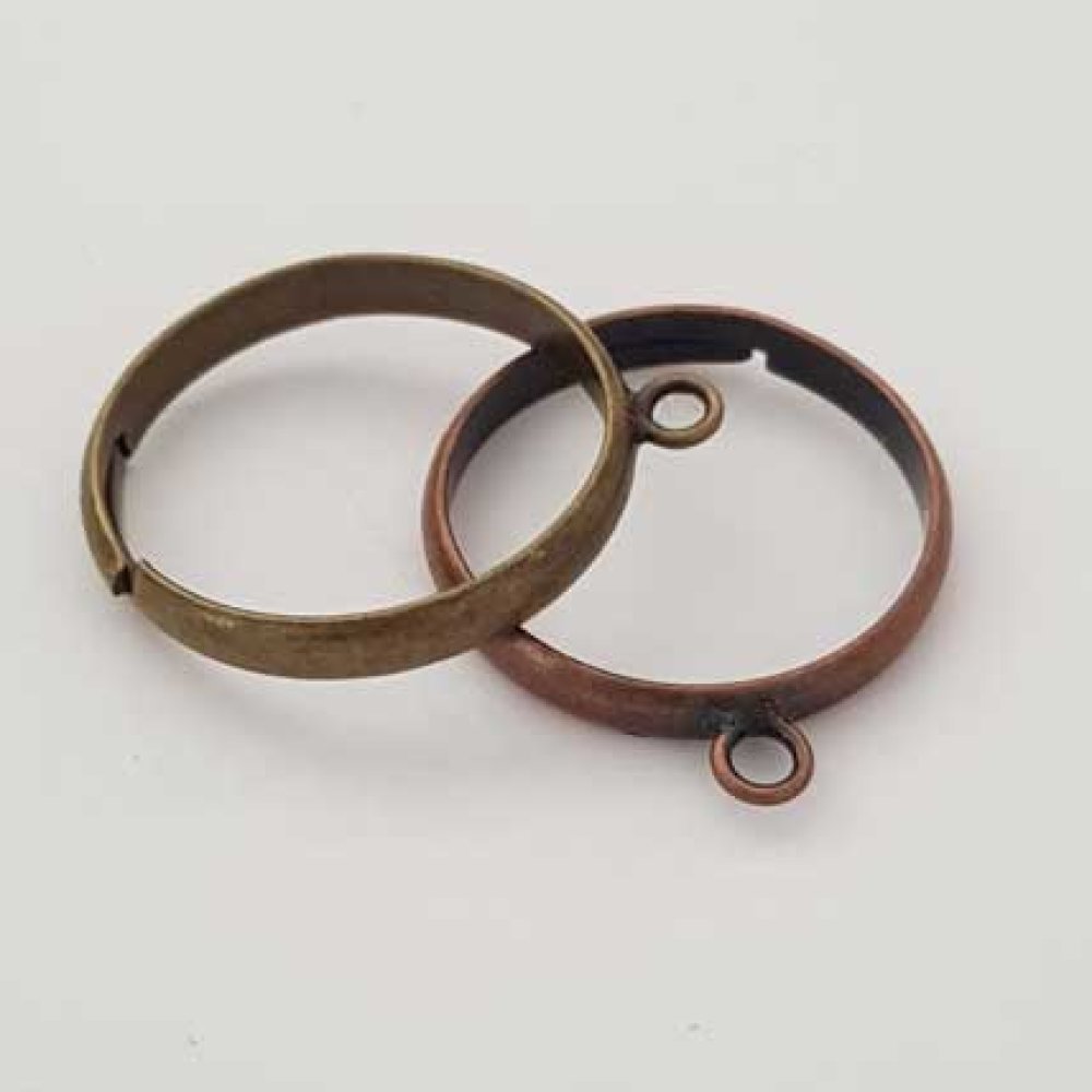 1 support bague réglable 1 anneau Bronze N°02