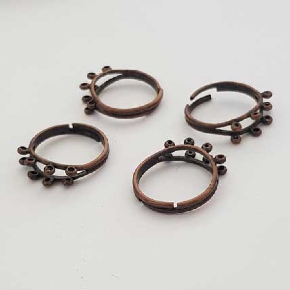 1 support bague réglable 6 anneaux Bronze N°03