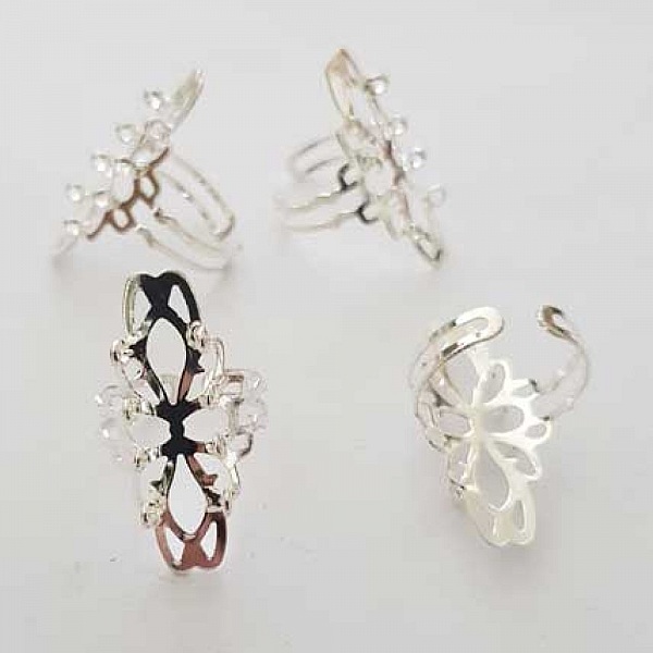 1 support bague r&eacute;glable 8 anneaux Argent N&deg;05