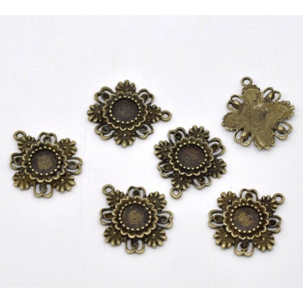 1 support cabochon 08 mm N&deg;06 Bronze